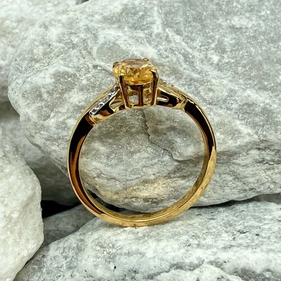Brazilian Citrine Ring 1.25CTW 14K YG Over 925 Silver Sz 9 NWT - Picture 16 of 17